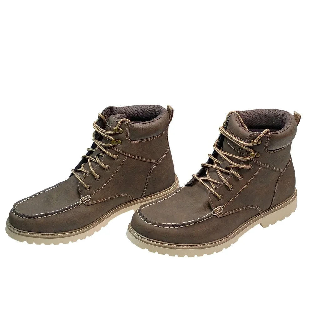 IZOD Miles Boot Men Size 13 Brown Memory Foam Moc Toe Lace Up 1917427